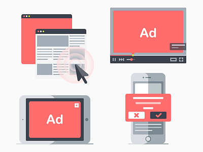 Ad formats icons ad click format icon ipad iphone web youtube