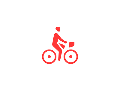 Cyclist bicycle bike cyclist icon pictogram red rider