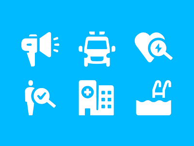 MedAboutMe Icons ambulance first aid health medicine pool symptom