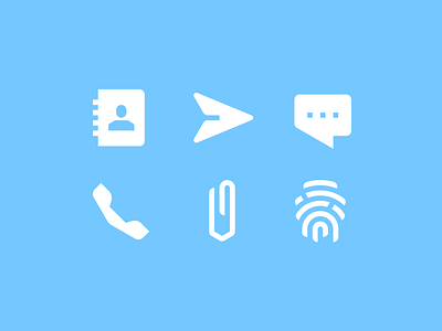 Messenger icons attach call contacts glyph icon icondesign message messaging pictogram send touchid
