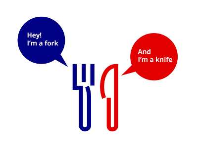 Fork and Knife brutalism food fork icon knife outline pictogram