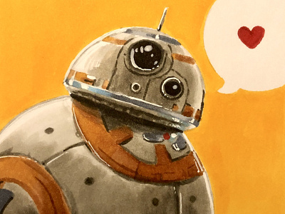 BB8 - Star Wars fan art bb8 copic marker copics droid force awakens illustration robot star wars
