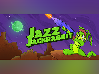 Jazz Jackrabbit - game cover cover drawing game gog.com illustration jazz jackrabbit remake