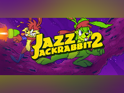 Jazz Jackrabbit 2 - game cover cover drawing game gog.com illustration jazz jackrabbit remake