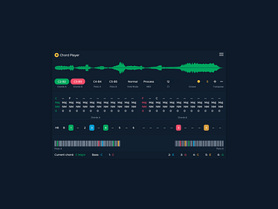 Chord Player app design audio desktop application desktop software gui design music player ui ui design user interface ux