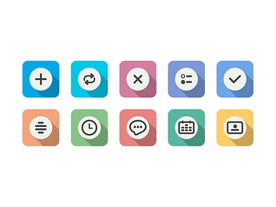 Icons design colorful flat graphic design icon design iconography icons mobile app vector