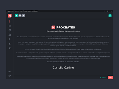 Hippocrates app design desktop application desktop software gui design health management system medicine ui ui design user interface ux