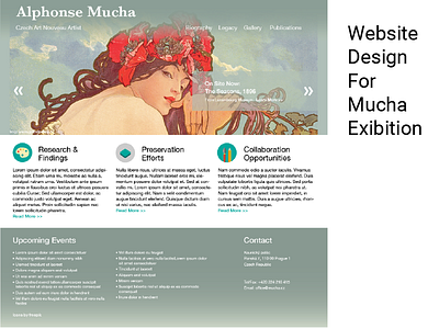 Website Design For Mucha Exibition design web