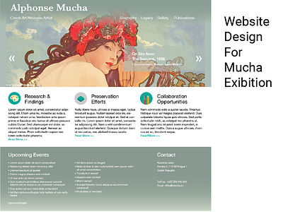 Website Design For Mucha Exibition