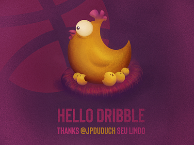 Hello Dribble! chicken design first first draft illustration illustrator photoshop vector