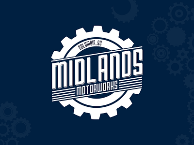 Midlands Motorworks auto body carolina cars columbia gears logo logo design midlands sc south carolina