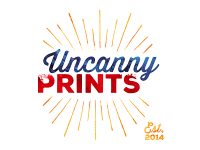 Uncanny Prints Logo branding comics est fan art local logo prints small business
