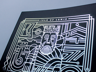 KING Notebook beard chess face foil graphic design king print scottish silver foil thickline