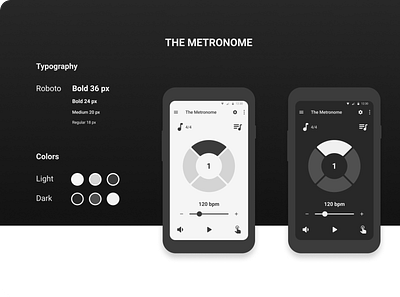 The Metronome - App Design Conception app concept design figma flat metronome music app musician ui ux uxui