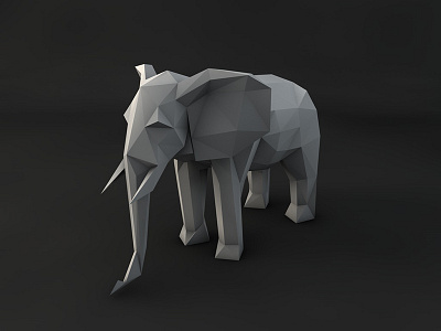 Elephant 3d c4d elephant illustration low poly