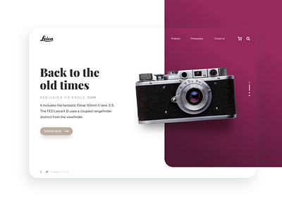 Landing page concept camera concept art design landing page photograhy typography ui design