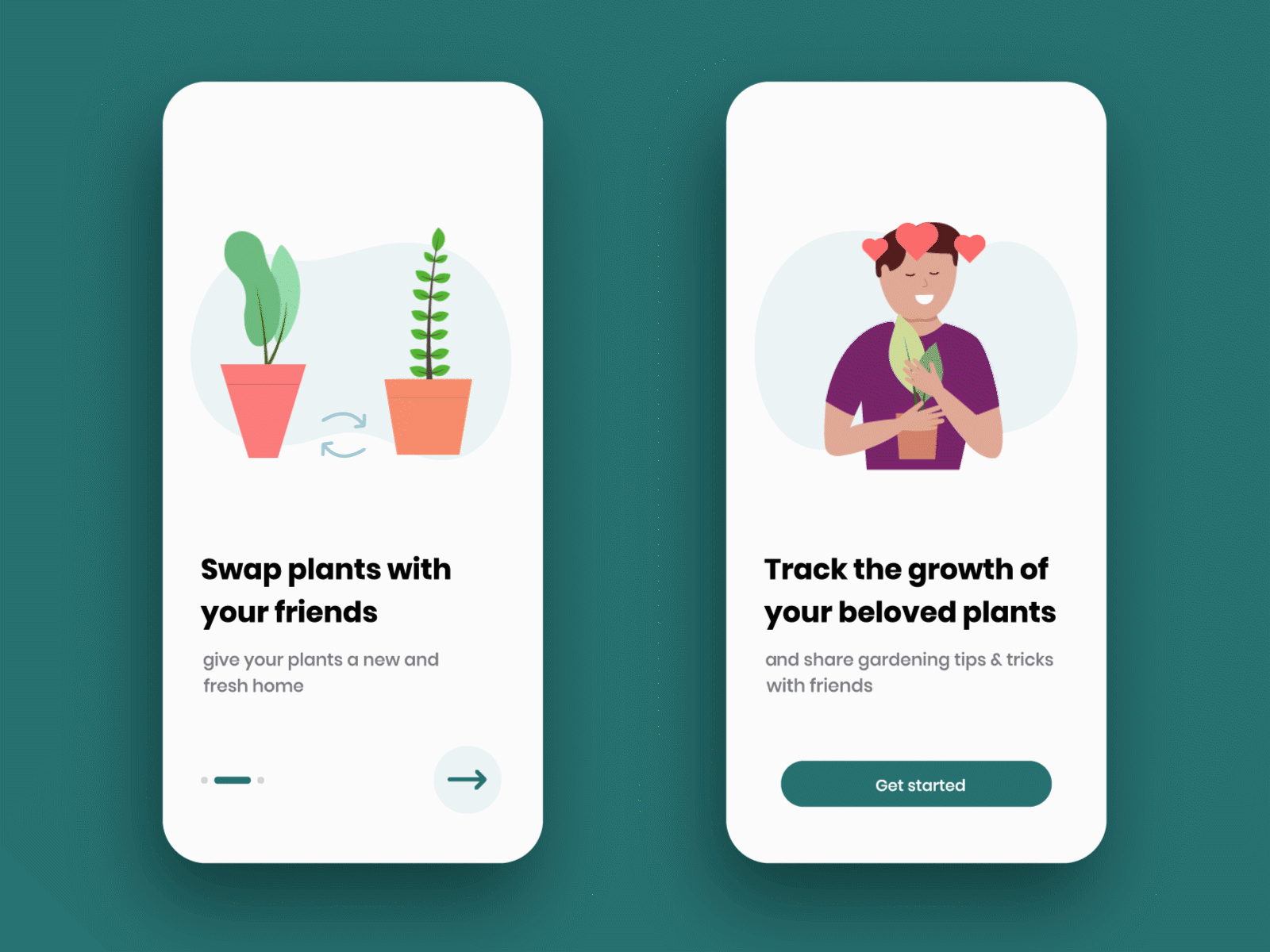 Animated onboarding screens