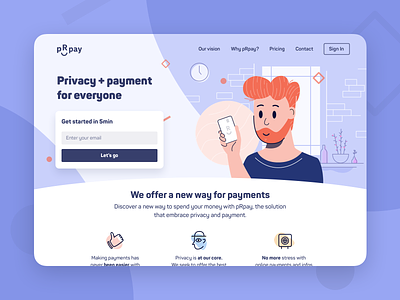 Website - Payment service design face hero icons illustration payment ui web website