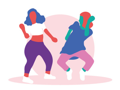 Happy Dance app design celebrate dance dance party design diversity illustration inclusivity ios onboarding women women in tech