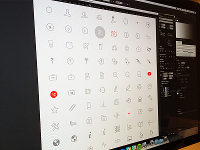 Icon set clean design flat icon icons iconset ios kit minimal outline simple ui