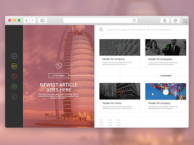 Intranet news clean flat icons intranet minimal simple ui webdesign website