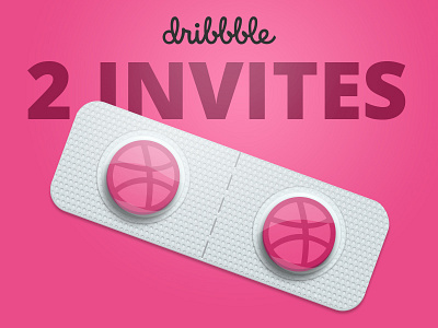 2 Dribbble Invites!! design dribbble free giveaway invitation invite invites pills pink