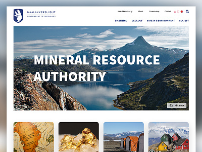 Government of Greenland design flat landing layout tiles typography ui ux web website
