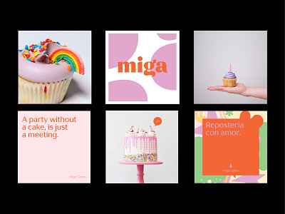 Miga Social Media Communication branding cake design desserts identity branding identity design identity designer identitydesign social media social media design socialmedia vector