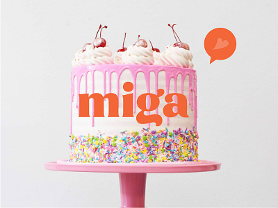 Logo for Miga cakes and dessert brand. brand brand design brand identity branding branding design cake cake logo cake shop identity identity branding identity design identity designer visual design visual identity