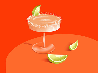 Rose cocktail drink grain illustration procreate wine