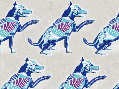 Dog | Illustration animal art bone bones colors design dog doggie doggy dogs handmade illustration illustration art illustrator leg photoshop repeat repetition scan skeleton