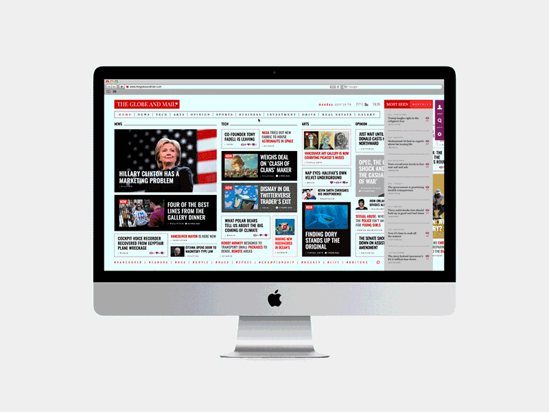 The globe and mail | UX & UI animation animation after effects canada design digital editorial motion news news feed newspaper online the globe and mail ui user user experience user experience design user experience ux ux visual design web