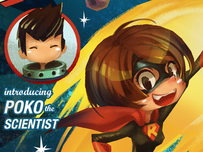 January 2014 Calendar calendar girl illustration scientist space superhero