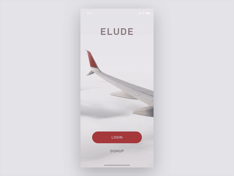 ✈️ Travel App Loading airplane animation app design flinto interface ios iphone loading login motion plane signup sky start screen travel travel app ui ux wing