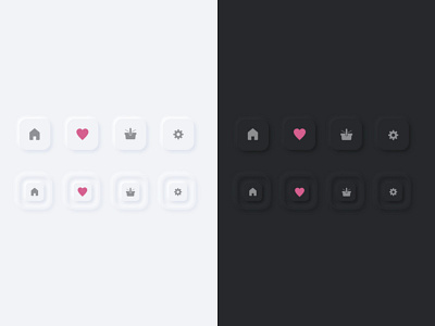 Neumorphism bottom concepts