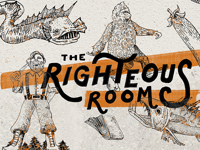 Righteous Room Rebrand branding fairy tales illustration mural mythical beasts restaurant restaurant branding
