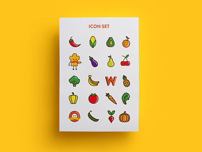 Wowchef branding : Icon Set bangalore brand agency brand and identity brand development brand identity branding design design studio food icon fruits icon icon set icons illustration illustration agency line icons studio unlost ui vector vegetables