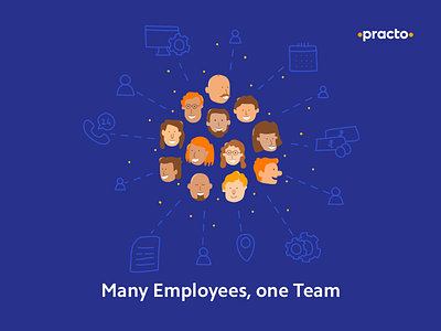 Practo Illustrations bangalore brand agency brand and identity brand design brand development brand identity brand illustration design design studio employees graphic graphic design illustration illustration agency patients people studio unlost team