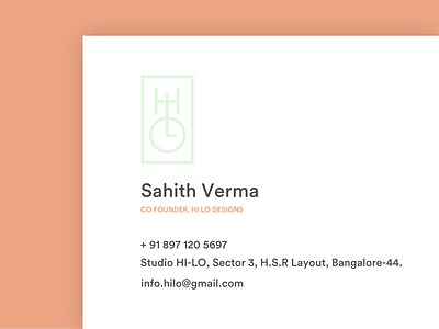 HI LO branding : Business card design