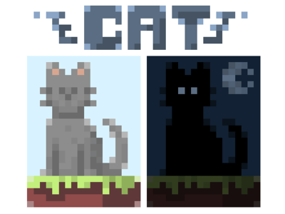 Random Cats cat design digital pixel