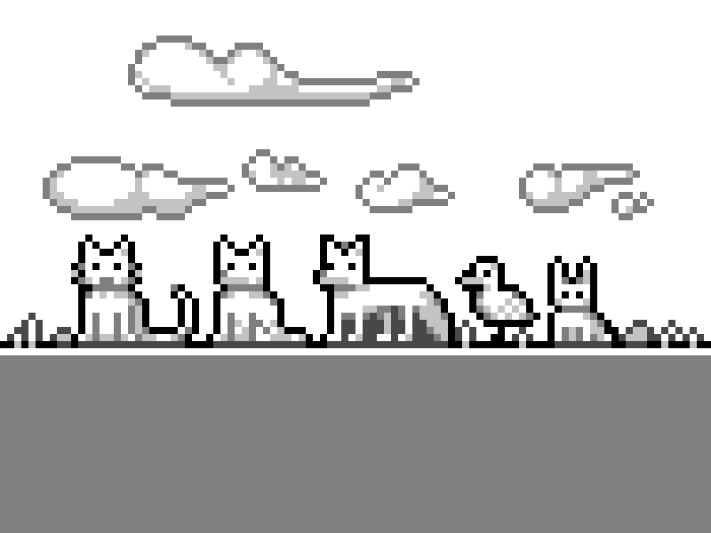Monochrome Pixel Animals monochrome calm digital animals pixel art pixel