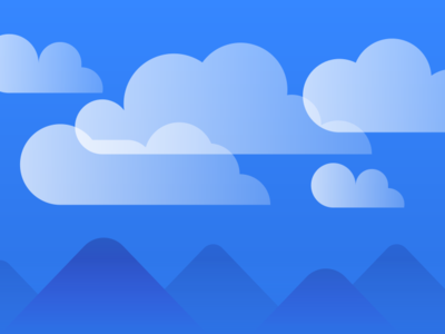 Simple Landscape mountains mountain clouds nodes node art landscape branding calm vector simple design digital