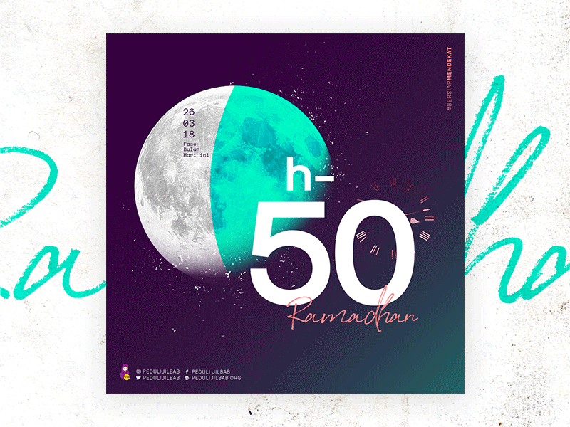 Ramadan 2018 Countdown Poster animation countdown indonesia instagram islam moon poster purple ramadan turquoise