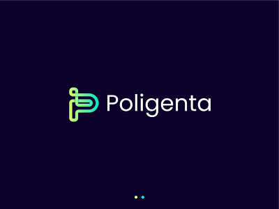 Poligenta logo modern concept minimalist