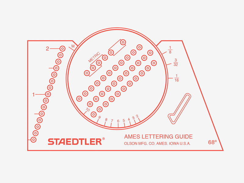 How to use the Ames Lettering guide to draw guidelines 