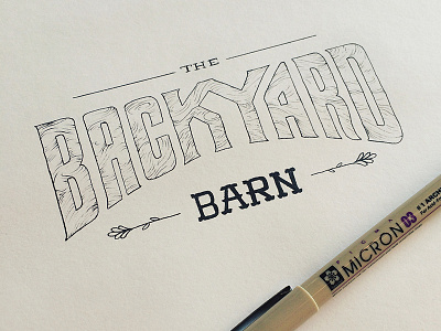 Backyard Barn Logo hand drawn illustration lettering logo pen restaurant rustic sketch texture type woodgrain