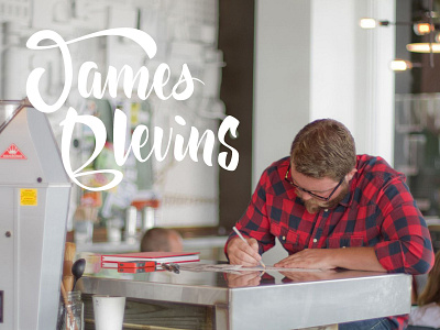 James Blevins brush lettering logo name photo portrait script swashes type