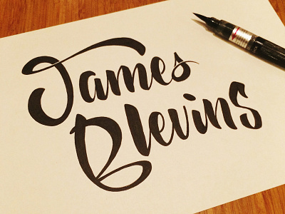 Dribbble Script black brush handdrawn ink lettering pentel script signpainter type typography