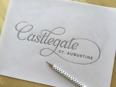 Castlegate Logo cursive graphite handdrawn lettering ligature logo pencil script sketch swatch typography