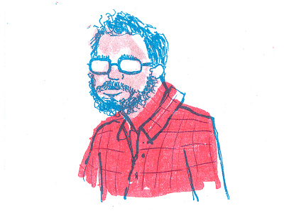 RISO Self Portrait brush comics illustration ink pen print riso